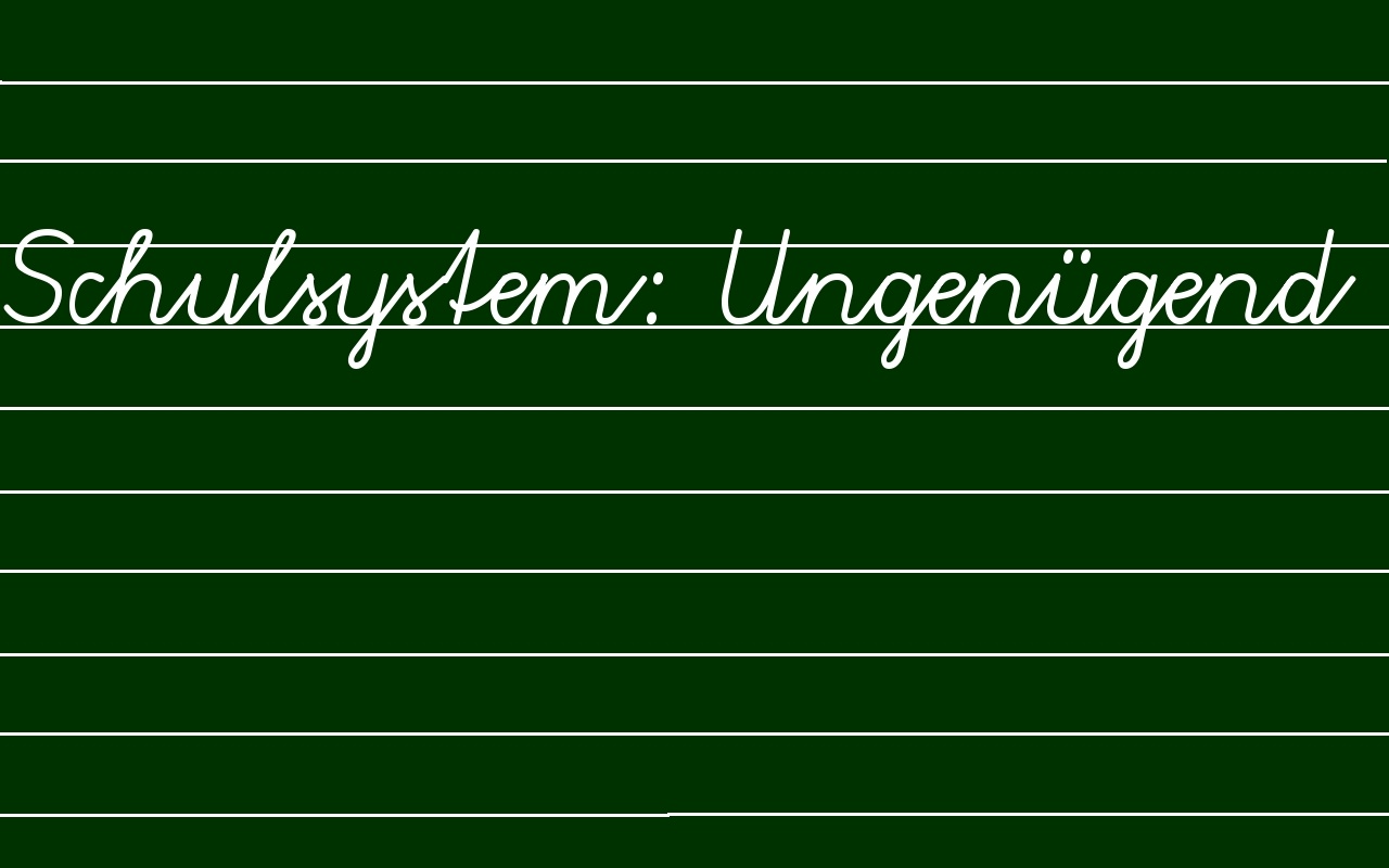 Schulsystem: Ungenügend